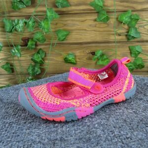Jambu Girls Mary Jane  Sz T 10 Medium Pink Fabric Hook & Loop